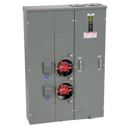 MPR42200 – Meter center, MP Meter-Pak, 2 sockets, no bypass, 5 jaws, 400A bus, 200A max breaker rating, ringless