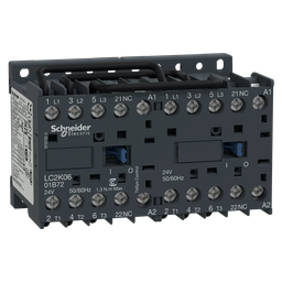 LC2K0601B72 – Reversing contactor, TeSys K, 3P, AC-3, lt or eq to 440V 6A, 1 NC, 24VAC coil