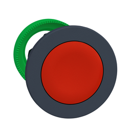 ZB5FA4 – Antimicrobial Flush mounted push button head, Harmony XB5, plastic, red, 30mm, spring return, unmarked