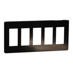 SQWP141005BK – Cover frame, X Series, 5 gangs, screwless, black, matte finish