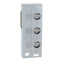 EZML333225 – Branch unit, EZ Meter-Pak, 225A, 3 x 7 jaw sockets, 208Y/120VAC, lever bypass, ringless, 1200A Al/Cu busbar