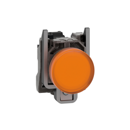 XB4BVG5 – Pilot light, Harmony XB4,metal, orange, 22mm, universal LED, plain lens, 110…120V AC