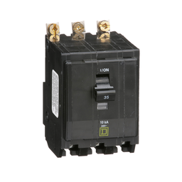 QOB335 – Mini circuit breaker, QO, 35A, 3 pole, 120/240VAC, 10kA, bolt on