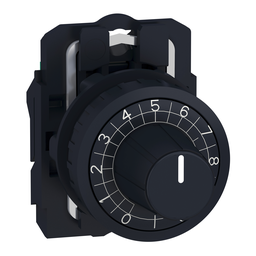 ZB5AD912 – Potentiometer head, Harmony XB5, plastic,black, 22mm, for use with 6mm shaft