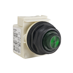 9001SKP35G31 – Pilot light, Harmony 9001SK, plastic, polycarbonate, fresnel, green, 30mm, 24-28V
