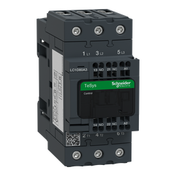 LC1D80A3P7 – IEC contactor, TeSys Deca, nonreversing, 80A, 40HP at 480VAC, 3 phase, 3 pole, 3 NO, 230VAC 50/60Hz coil, open style