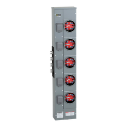 EZM315125M10 – Branch unit, EZ Meter-Pak, 125A, 5 x 5 jaw sockets, 208Y/120VAC, no bypass, ringed, 800A Al busbar, special