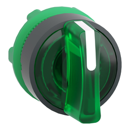 ZB5AK1533 – Head for illuminated selector switch, Harmony XB5, dark grey plastic, green handle, 22mm, universal LED, 3 positions,