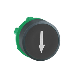 ZB5AA335 – Head for non illuminated push button, Harmony XB5, plastic, flush, black, 22mm, spring return, marked DOWN ARROW
