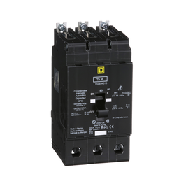 EGB34015 – Mini circuit breaker, E-Frame, 15A, 3 pole, 480Y/277VAC, 65kA max, bolt on