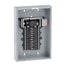 QO124M100P – Load center, QO, 1 phase, 24 spaces, 34 circuits, 100A convertible main breaker, PoN, NEMA1