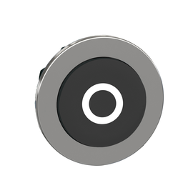 ZB4FL232 – Head for illuminated push button, Harmony XB4, metal, black flush, 30mm, spring return, white marked O