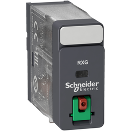 RXG11B7 – interface plug in relay, Harmony Electromechanical Relays, 10A, 1CO, lockable test but to n, 24V AC