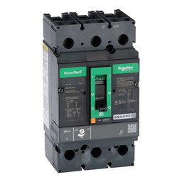 JDL36250C – Circuit breaker, PowerPacT J, 250A, 3 pole, 600VAC, 14kA, lugs, thermal magnetic, 100%