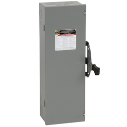 Square D DTU322 240 VAC 250 VDC 60 Amp 15 Hp 3-Pole NEMA 1 Non-Fusible Double Throw Safety Switch