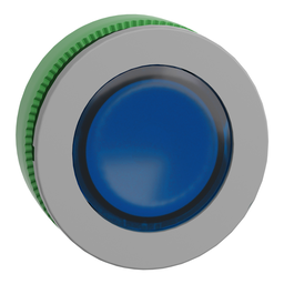 ZB5FV063C0 – Head for pilot light, Harmony XB5, grey bezel, blue, 30mm, universal LED, plain lens