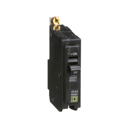 QHB120 – Mini circuit breaker, QO, 20A, 1 pole, 120/240VAC, 65kA, bolt on