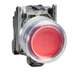 XB4BP42 – Push button, Harmony XB4, metal, projecting, red, 22mm, spring return, booted, unmarked, 1NC