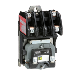 8903LO20V02 – Contactor, Type L, multipole lighting, electrically held, 30A, 2 pole, 600V, 110/120VAC 50/60Hz coil, open style