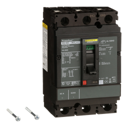 HJL36040 – Circuit breaker, PowerPacT H, 40A, 3 pole, 600VAC, 25kA, lugs, thermal magnetic, 80%