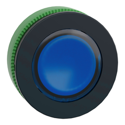 ZB5FV063 – Head for pilot light, Harmony XB5, antimicrobial, plastic, blue, 30mm, universal LED, plain lens
