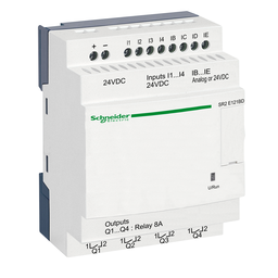 SR2E121BD – compact smart relay, Zelio Logic SR2 SR3, 12 IO, 24V DC, clock, no display