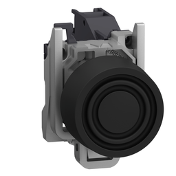 XB4BPS21GEX – Complete push button, Harmony XB4 – ATEX D, black projecting with boot, metal, 22mm,  spring return, 1NO