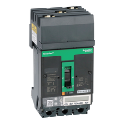 HJA36100U43X – Circuit breaker, PowerPacT H, 100A, 3 pole, 600VAC, 25kA, I-Line, Micrologic 5.2A, 80%, ABC