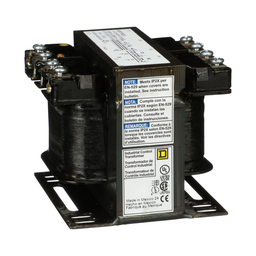 9070T75D23 – Transformer, Type T, industrial control, 75VA, 1 phase, 120x240V primary, 24V secondary, 55C rise