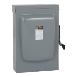 D325NTR – Safety switch, general duty, fusible, 400A, 3 pole, 50hp, 240VAC, NEMA 3R, neutral factory installed