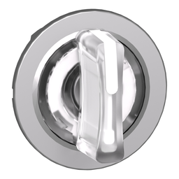 ZB4FK1313 – Head for illuminated selector switch, Harmony XB4, metal, white handle, flush mounted, 30mm, universal LED, 3 positions