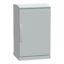 NSYPLAZT754G – Floor standing polyester enclosure, Thalassa PLA, open bottom, ventilated canopy, 750x500x420mm, IP44, IK10