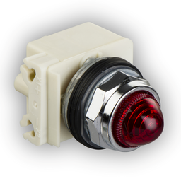 9001KP40R9 – Pilot light, Harmony 9001K, metal, polycarbonate, domed, red, 30mm, without bulb, 6V