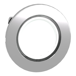 ZB4FV013 – Head for pilot light, Harmony XB4, flush mounted, white, 30mm, with plain lens, universal LED