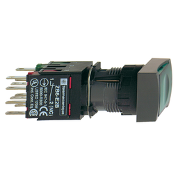 Square D XB6DW3B1B 16 mm 240 VAC 1.5 Amp 1NO Green Rectangular Flush Return Illuminated Push Button