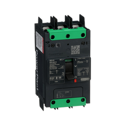 BDF36015 – Circuit breaker, PowerPacT B, 15A, 3 pole, 600Y/347VAC, 14kA, terminal nut, thermal magnetic, 80%