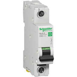 M9U21101 – Miniature circuit breaker (MCB), Multi9 C60H-DC, 1P, 1A, C curve, 5kA (UL 1077), 6kA (IEC/EN 60947-2)