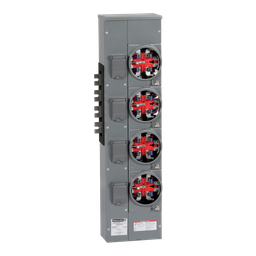 EZMH314125 – Branch unit, EZ Meter-Pak, 125A, 4 x 5 jaw sockets, 208Y/120VAC, horn bypass, ringless, 800A Al busbar