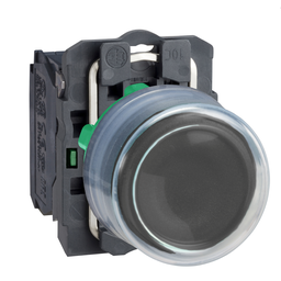 XB5AP21 – Push button, Harmony XB5, plastic, projecting, black, 22mm, spring return, booted, unmarked, 1NO