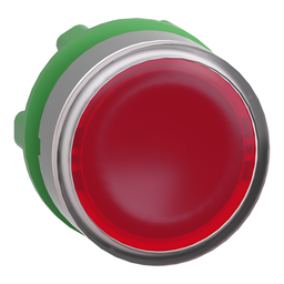 ZB5AA48C0 – Head for illuminated push button, Harmony XB5, grey bezel, red flush, 22mm, universal LED, for insertion of legend