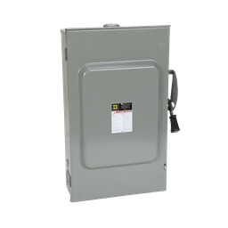 DU324RB – Safety switch, general duty, non fusible, 200A, 3 pole, 60hp, 240VAC, NEMA 3R, bolt on provision