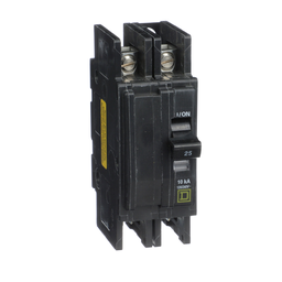QOUQ225B – Mini circuit breaker, QOU, 25A, 2 pole, 120/240 VAC, 10kA, four point quick connect terminals, bulk pack