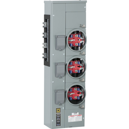EZMR313125X – Branch unit, EZ Meter-Pak, 125A, 3 x 5 jaw sockets, 208Y/120VAC, no bypass, ringless, 1200A Al/Cu busbar
