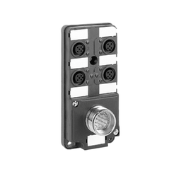 ABE9C1241C23 – IP67 passive splitter box – M23 connector – with 4 channels M12 connector – Led
