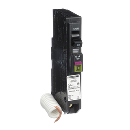 QO120DFC – Mini circuit breaker, QO, 20A, 1 pole, 120VAC, 10kA, plug in, dual function, pigtail, clam