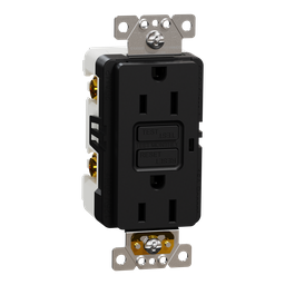 SQR51101BK – Socket-outlet, X Series, 15A, decorator, GFCI, tamper resistant, residential, black, matte finish