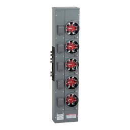 EZMH115125 – Branch unit, EZ Meter-Pak, 125A, 5 x 5 jaw sockets, 120/240VAC, horn bypass, ringless, 800A Al busbar