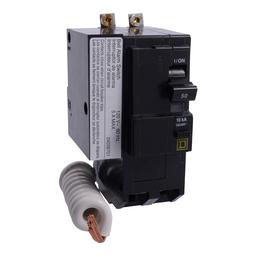 QOB250EPD2100 – Mini circuit breaker, QO, 50A, 2 pole, 120/240VAC, 10kA, bolt on, 30mA grd fault B, alarm switch
