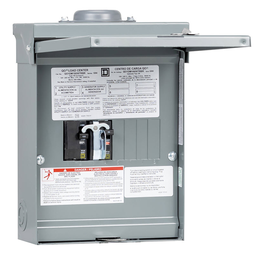 QO1DM10050TRBR – Generator panel, QO, 1 phase, 4 spaces, 8 circuits, 50A main breaker with interlock, NEMA3R, gnd bar