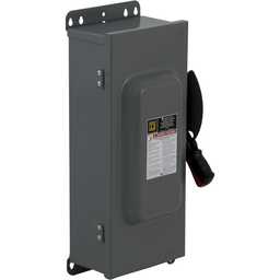 HU463AWK – Safety switch, heavy duty, non fusible, 100A, 4 pole, 75hp, 600VAC/DC, NEMA 12